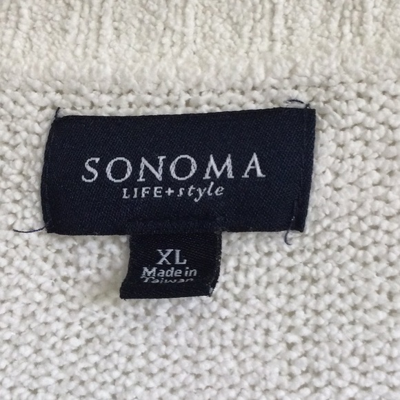 Sonoma Oversized Soft V-Neck Sweater, off-white, labeled size XL - Picture 3 of 8